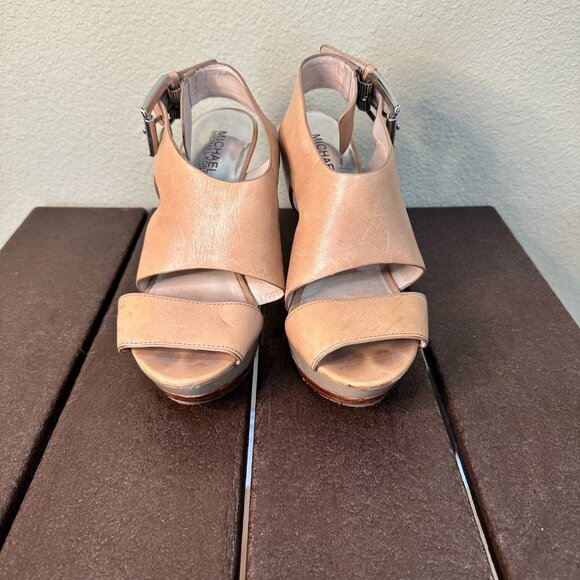 MICHAEL KORS Platform Neutral Sandals Heels - 8.5 - Picture 2 of 11